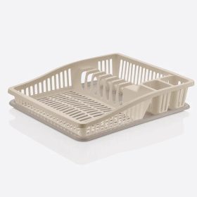   Dunya műanyag edényszárító és csepegtető tálca - krém