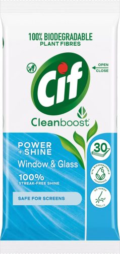 Cif Cleanboost üveg- és ablaktisztító nedves törlőkendő 30db/csg (12csg/karton) 