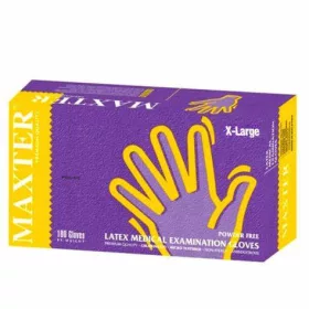   Gumikesztyű Maxter latex PÚDERMENTES "XL" 100db/doboz, 10doboz/karton