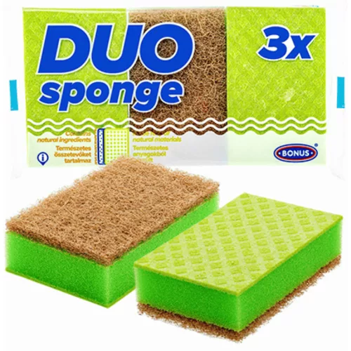 Bonus+ DUO karcmentes mosogatószivacs 3db/csg (24csg/karton)