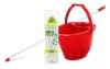 Bonus Felmosó szett-vödör PIROS 11L  csavaró kosár, felmosó nyél 120cm CottonMop 190gr