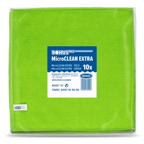BonusPro MicroClean Extra kendő 40x40cm, 10db/csg (5csg/karton) zöld