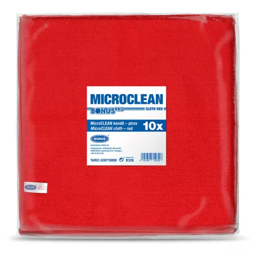 BonusPro MicroCLEAN kendő piros 10db/csg (5csg/karton)