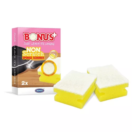 Bonus+ karcmentes mosogatószivacs 2db/csg (32csg/gyűjtő, 384csg/karton)