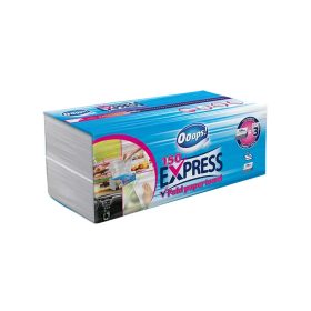 Ooops! Professional Express 150 V-hajtogatott kéztörlő 2 rétegű fehér (150 lap)