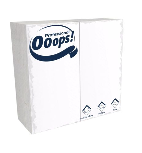 Ooops! Professional Gasztro szalvéta 2 rétegű fehér 1/8 hajtás (100 lap)