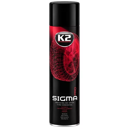 K2 SIGMA PRO AERO gyors hatású gumiabroncs-ápoló spray, véd és fényesít 600ml