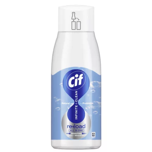 Cif Infinite+Clean All in One univerzális tisztítószer utántöltő Sensitive Lótuszvirág & Ásványi só (590 ml)