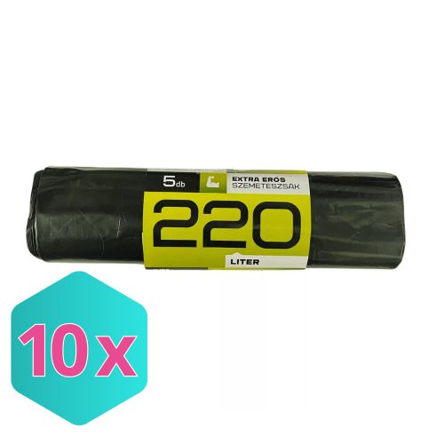 Mamuth szemeteszsák extra erős, 220L, 120x100cm, 10db/tekercs KARTON - 10 db