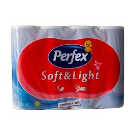   Perfex Soft&Light WC papír, hófehér - 3 rétegű 24 tekercses