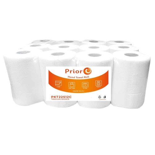 Prior mini tekercses törlő 2 rétegű fehér 50 m (12 db)