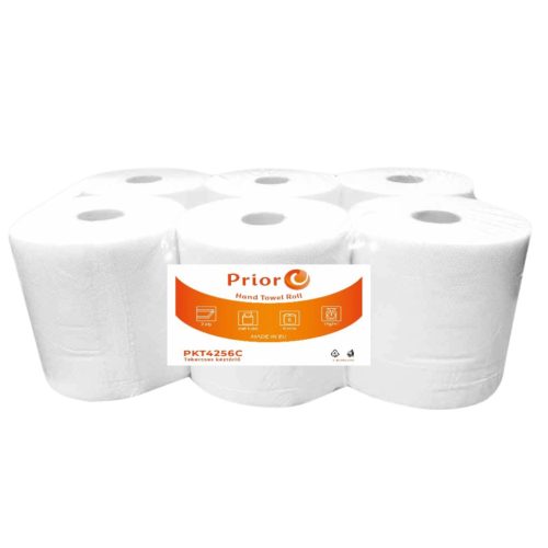 6 db Prior MIDI tekercses papírtörlő 2 rétegű fehér 100 m
