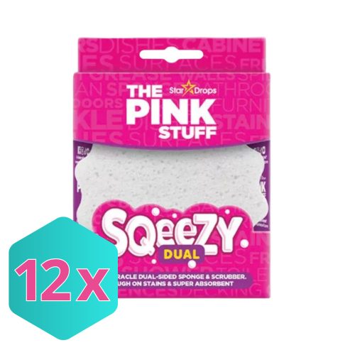 The Pink Stuff Sqeezy Dual mosogató és súrolószivacs KARTON - 12 db