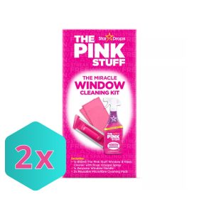   The Pink Stuff Miracle ablaktisztító szett (Pink Stuff ablaktisztító 850ml + Pink Stuff mikroszálas ablaktisztító párna fogantyúval) KARTON - 2 db