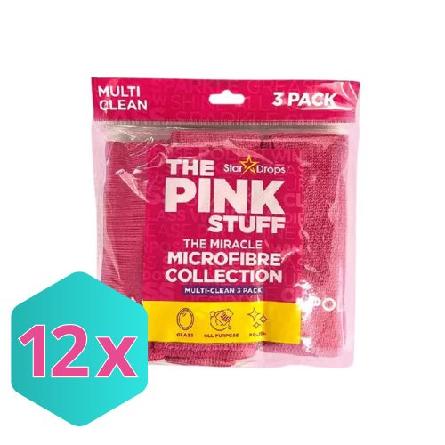 The Pink Stuff mikroszálas tisztítókendő rózsaszín (3db) KARTON - 12 db