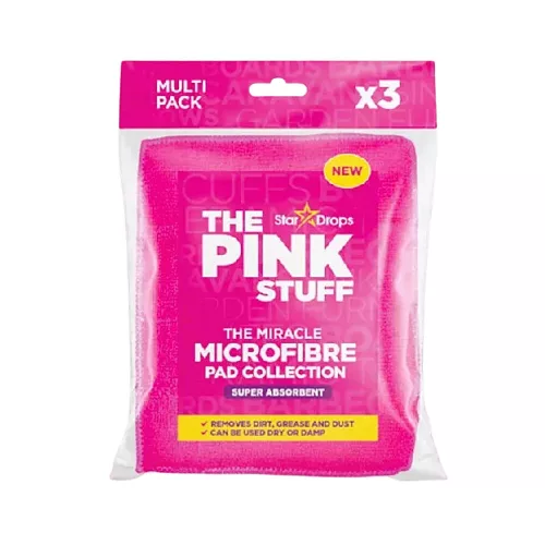 The Pink Stuff Mikroszálas tisztítópárnák - rózsaszín (3 db)