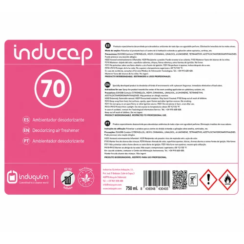 Inducap 70 Szuperkoncentrált légfrissítő, szagtalanító hatással matrica