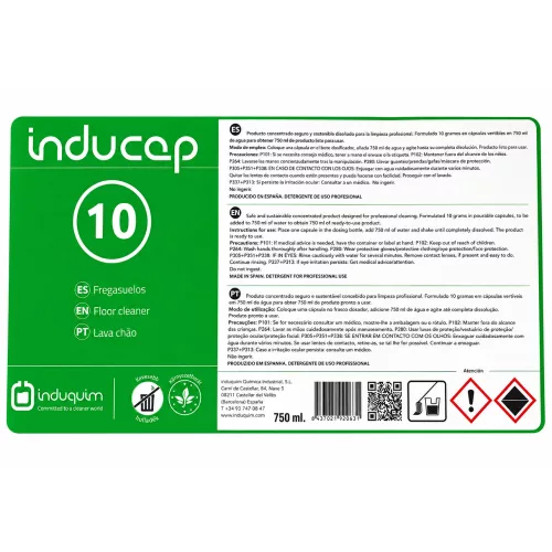 Inducap 10 Szuperkoncentrált padlótisztító matrica