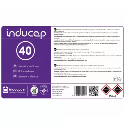 Inducap 40 Szuperkoncentrált univerzális felülettisztítószer matrica