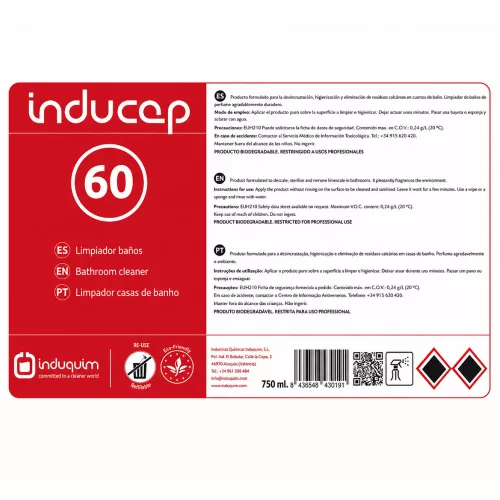Inducap 60 Szuperkoncentrált fürdőszobai tisztítószer matrica