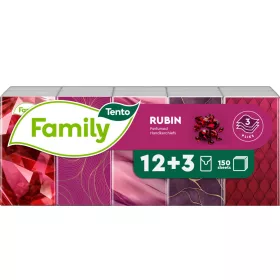   Tento Rubin Red papírzsebkendő, 3 rétegű, 15x10 db/csomag