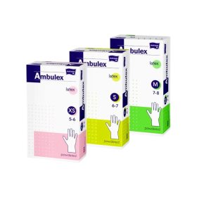   Ambulex eldobható latex fehér gumikesztyű 100db-os L-méret