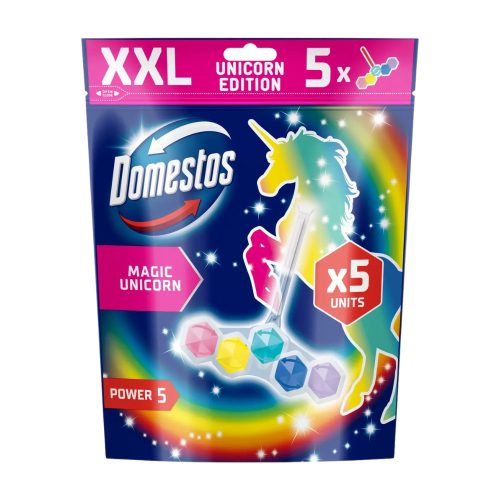 Domestos Power5 WC-frissítő blokk 5x50g Magic Unicorn