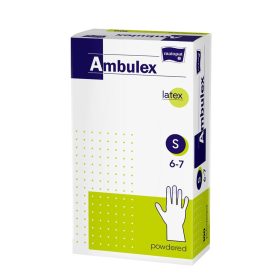 Ambulex eldobható latex fehér gumikesztyű 100db