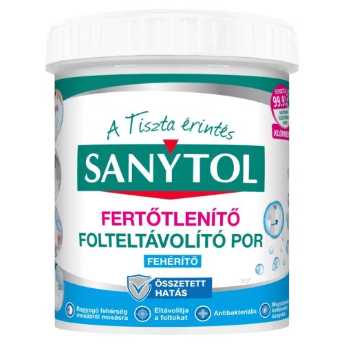 Sanytol folteltávolító, fertőtlenítős FEHÉRÍTŐ por 450g (8db/karton)