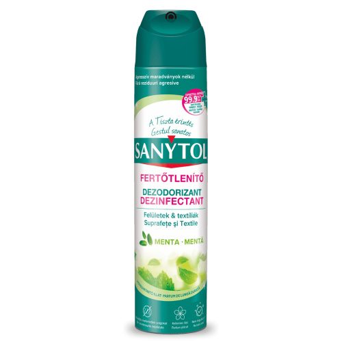 Sanytol Fertőtlenítő légfrissítő és szagtalanító Menta (300 ml)