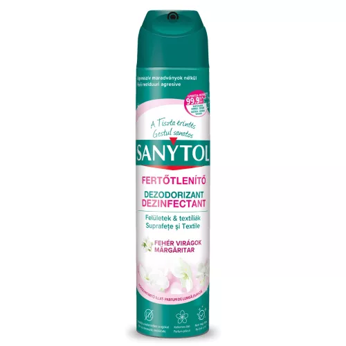 Sanytol fertőtlenítő légfrissítő és szagtalanító Fehér virágok (300 ml)