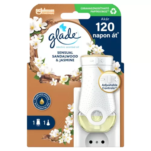 Glade elektromos légfrissítő készülék és utántöltő Sensual Sandalwood & Jasmine (20 ml)