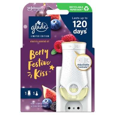 Glade elektromos légfrissítő készülék+utántöltő 20ml Berry Festive Kiss LIMITÁLT KIADÁS! (6db/karton)