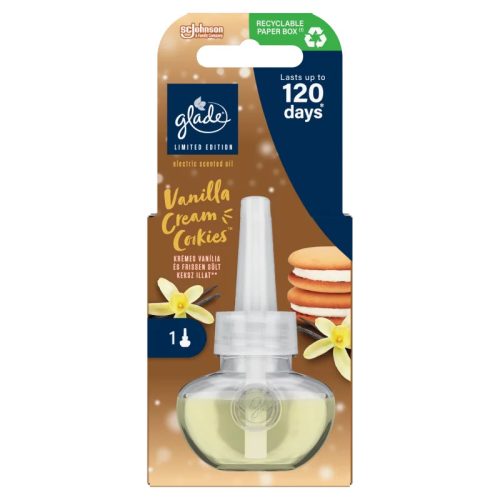Glade elektromos légfrissítő utántöltő 20ml Vanilla Cream Cookies LIMITÁLT KIADÁS! (6db/karton)