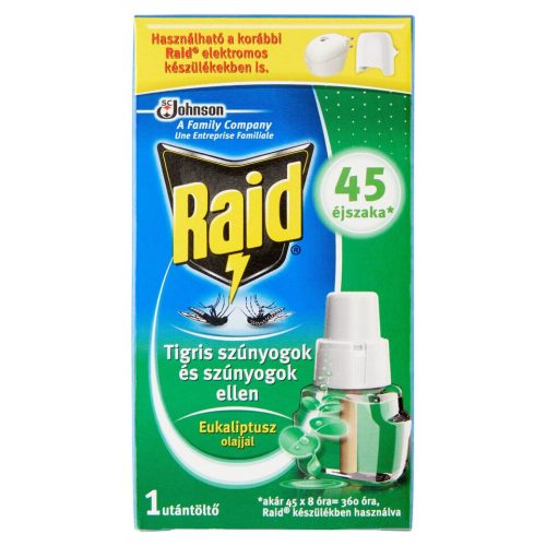 Raid Elektromos 45 éjszakás szúnyogirtó eukaliptusz illattal UTÁNTÖLTŐ folyadék 27 ml (12db/karton)
