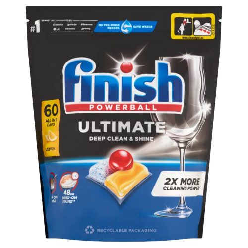 Finish Powerball Ultimate All in 1 mosogatógép kapszula Lemon 60db/csg (6csg/karton)