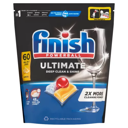 Finish Powerball Ultimate All in 1 mosogatógép kapszula Lemon (60 db)