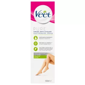   Veet Pure láb és test szőrtelenítő krém - száraz bőrre, 100 ml