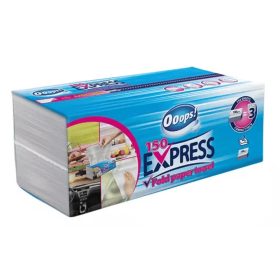 Ooops! Express V-hajtogatású háztartási papírtörlő, 2 rétegű (150 lap)