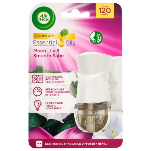 Air Wick elektromos illatosító készülék+utántöltő 19ml (6csg/karton) smooth satin & moon lily