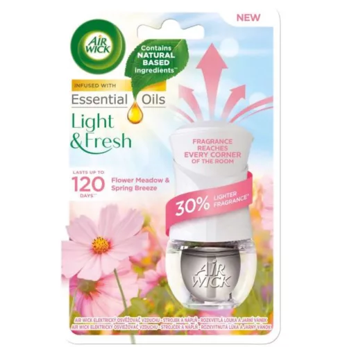 Air Wick Light & Fresh elektromos illatosító készülék és utántöltő Virágos Rét és Tavaszi Szellő (19 ml)