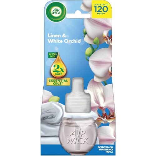 Air Wick elektromos illatosító utántöltő Friss Ágynemű és Fehér Orchidea (19 ml)