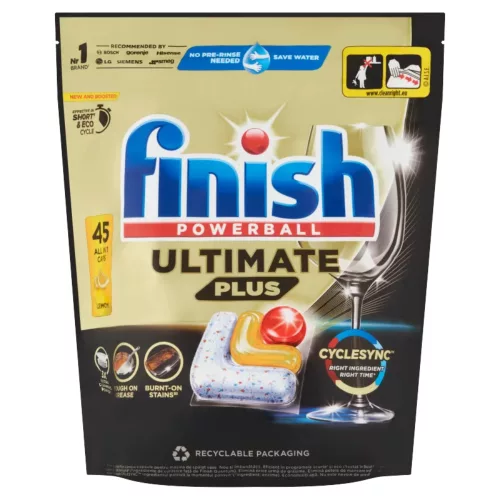 Finish Powerball Ultimate Plus All in 1 mosogatógép kapszula Lemon (45 db)