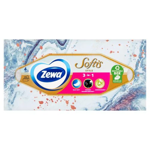 Zewa dobozos papírzsebkendő 4r., 80db/doboz, 18doboz/karton