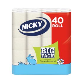   Nicky Big Pack toalettpapír, 3 rétegű, kamilla illatú (40 tekercs)