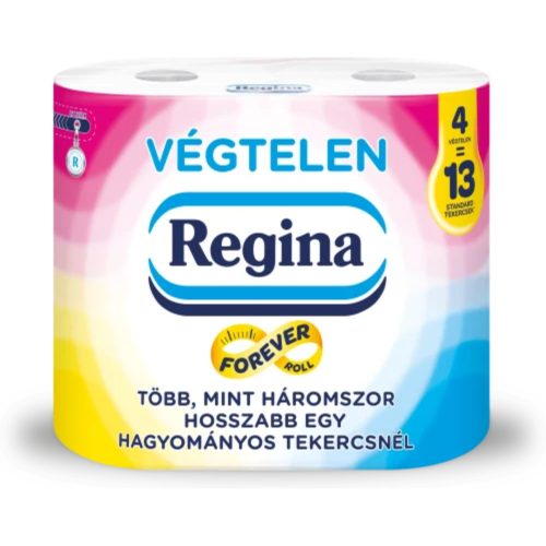 Regina Toalettpapír, végtelen 4 tekercs, 2 rétegű,  2000 lap (9csg/karton)