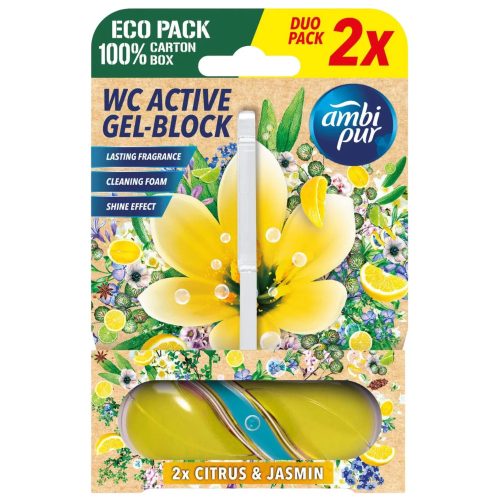 Ambi Pur Lemon & Jasmin aktív WC illatosító 2x45g (5db/karton)
