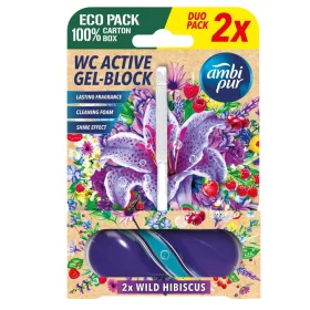 2 db Ambi Pur WC Active Gel-Block WC illatosító Wild Hibiscus (2x45 g)