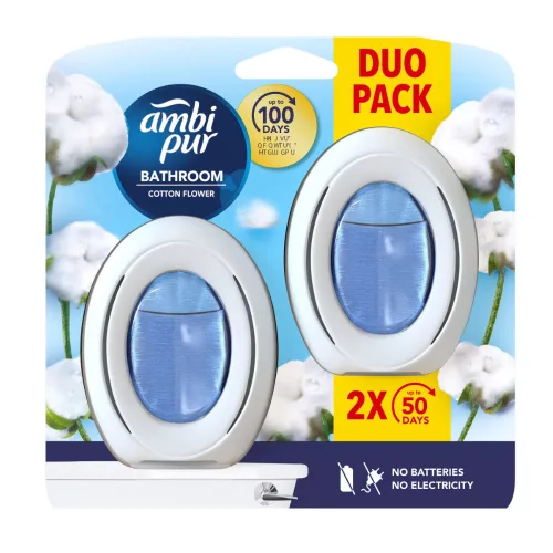 2 db Ambi Pur Fürdőszoba Illatosító Cotton Flower (2 x 7,5 ml)