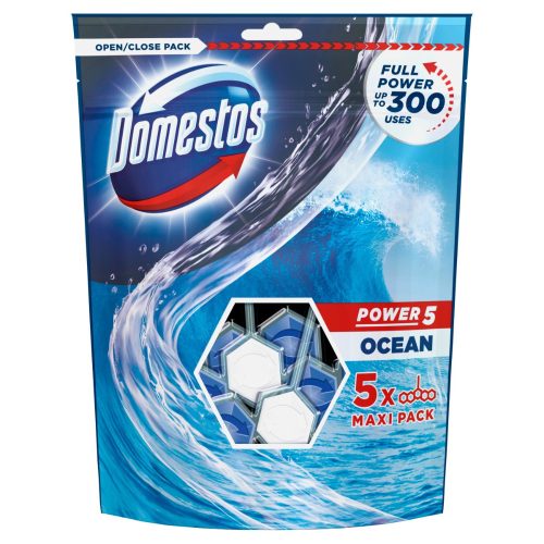 DOMESTOS Power5 WC frissítő blokk Ocean 5 x 55g (7db/karton)